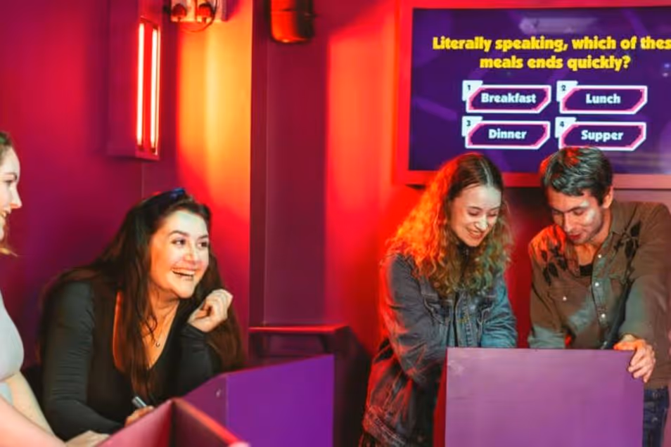 Teams working against each other to win the quiz