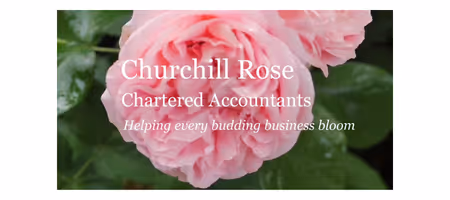 A rose and the Churchill Rose logo over the top