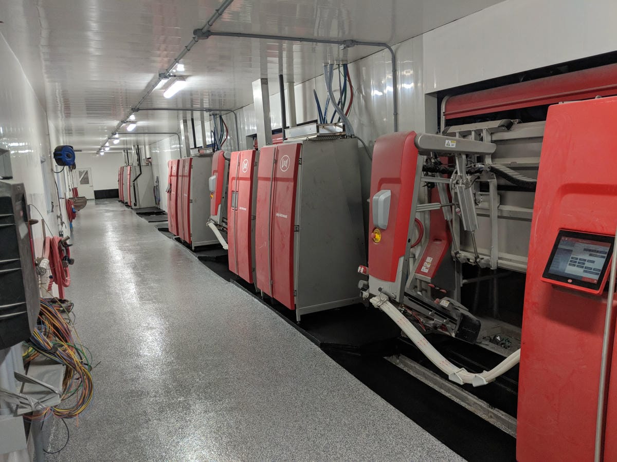 Urethane Cement flooring for Lely robotic room in London Ontario