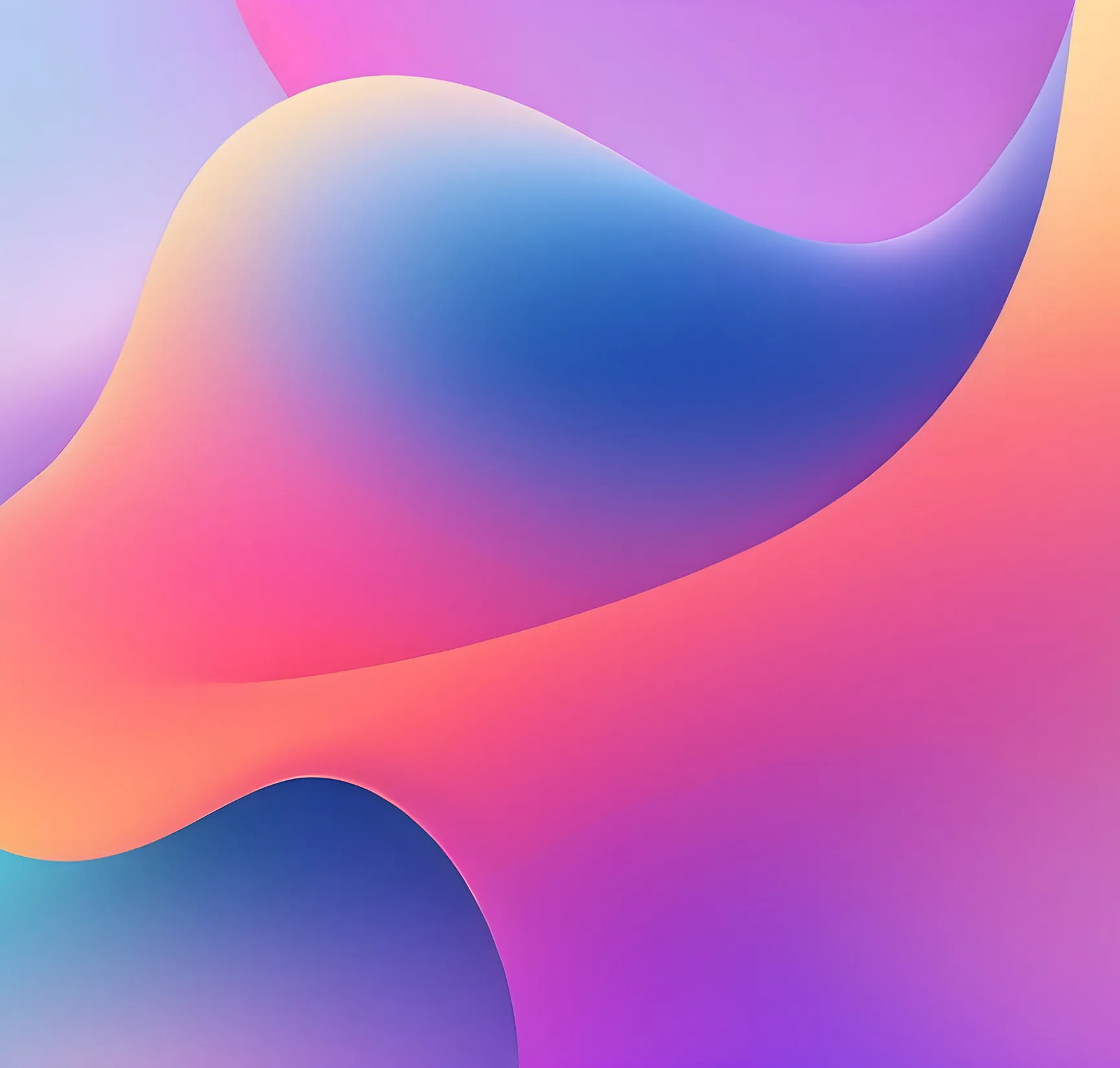 Abstract colorful gradient background with flowing waves in purple, pink, blue and orange colors