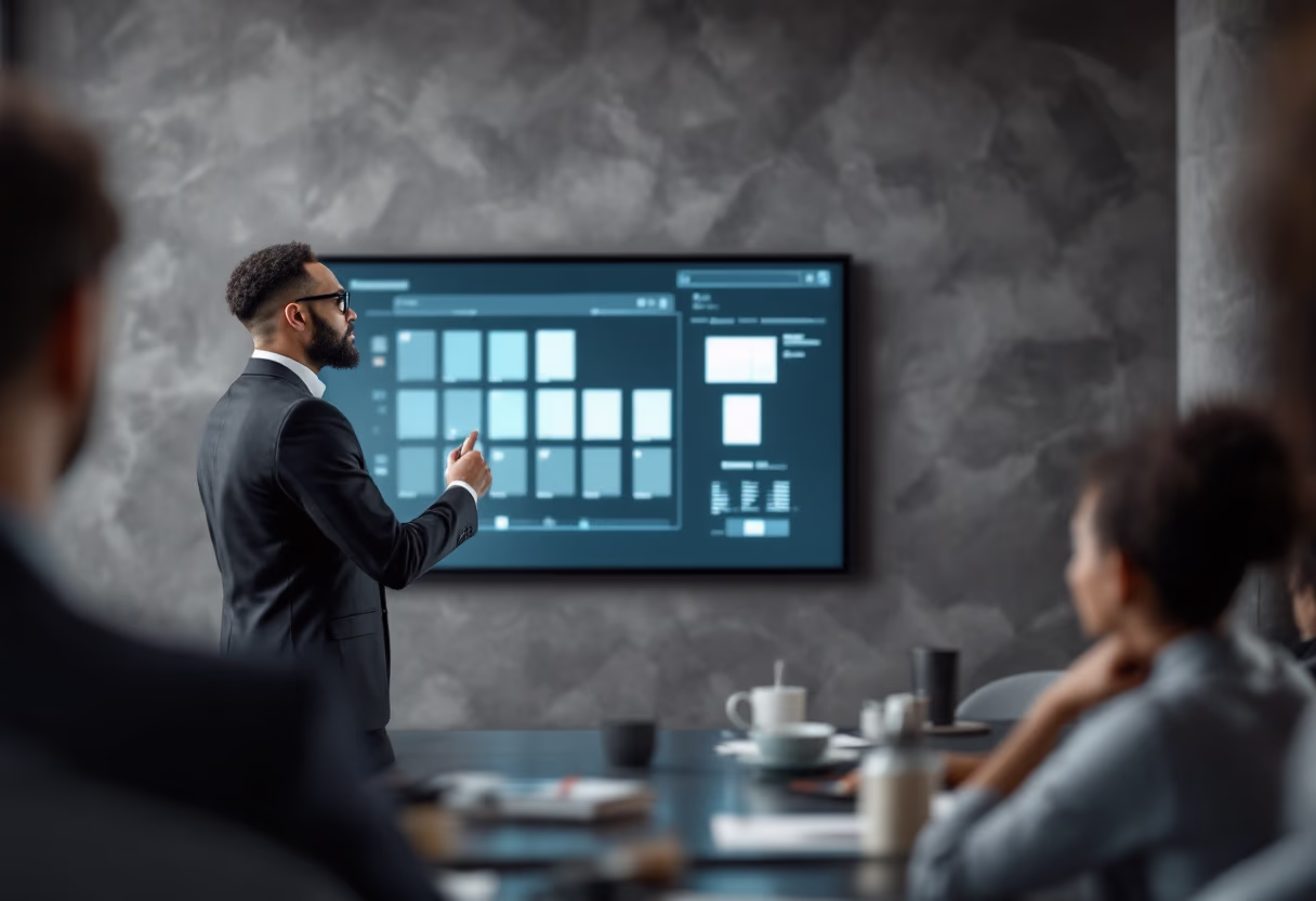 image of teacher using a smartboard (for edtech)