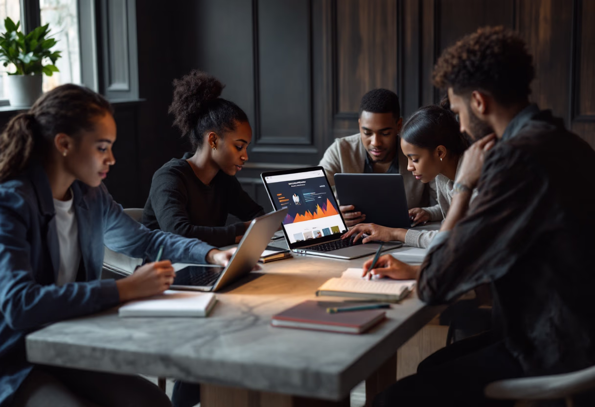 image of students engaging with the software (for a edtech)