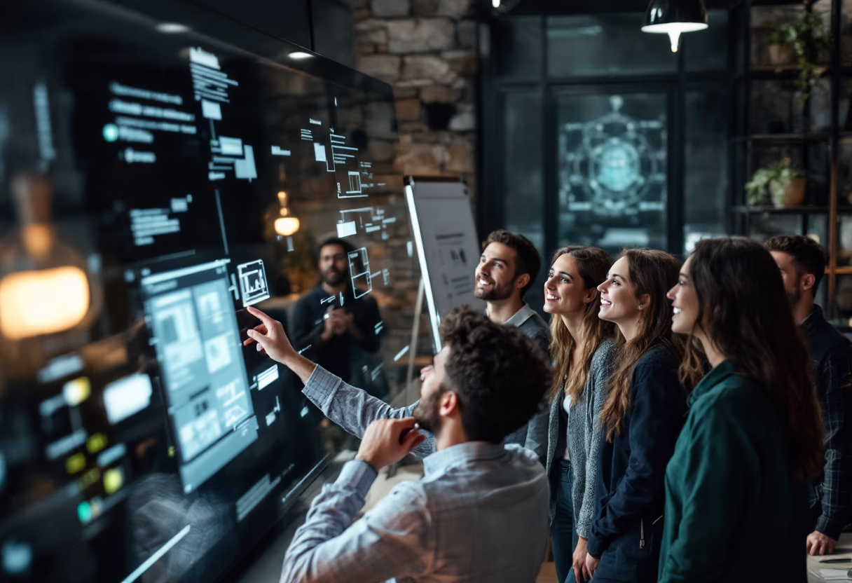 image of students collaborating on a project (for a edtech)