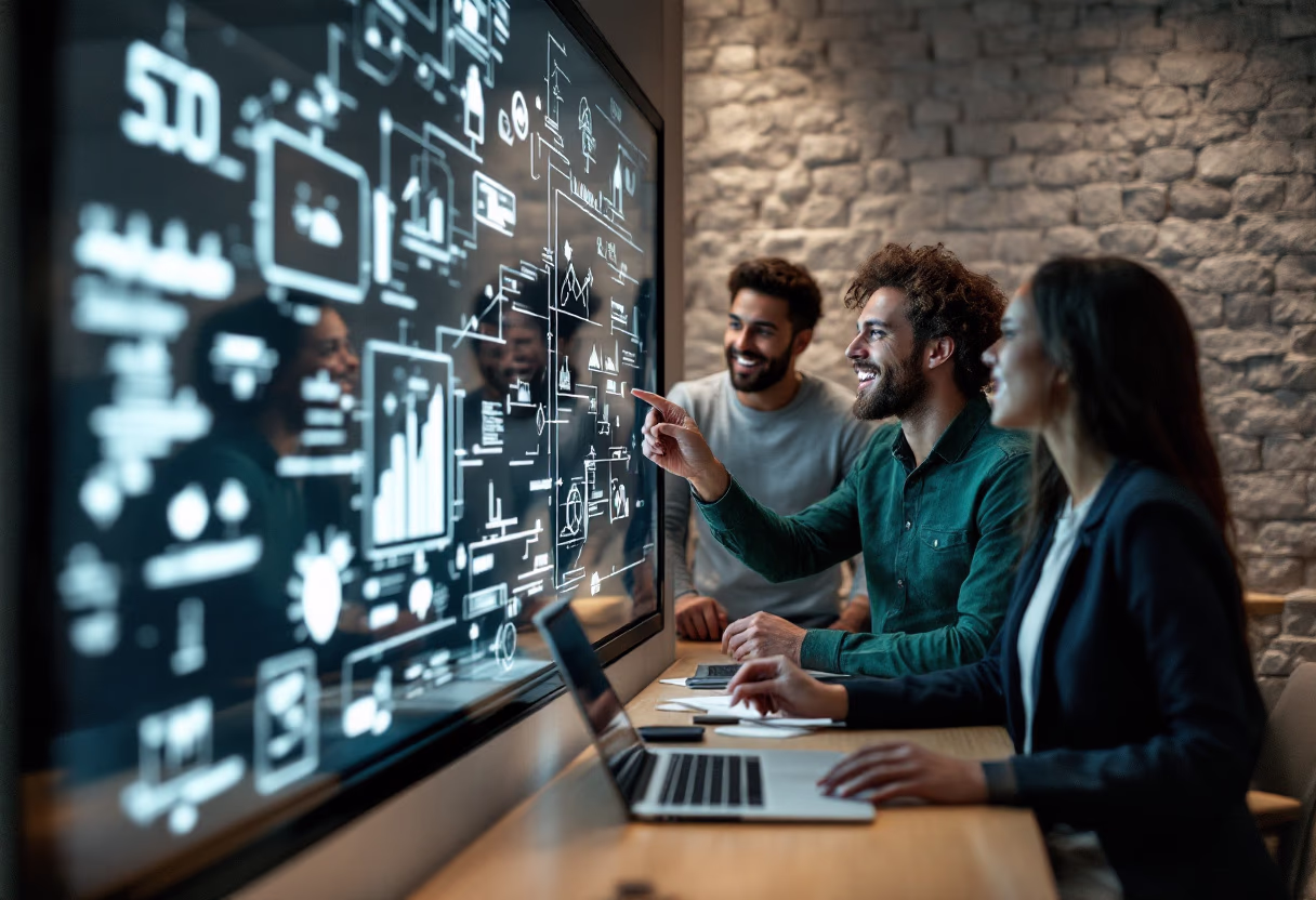 image of students collaborating on a project (for a edtech)