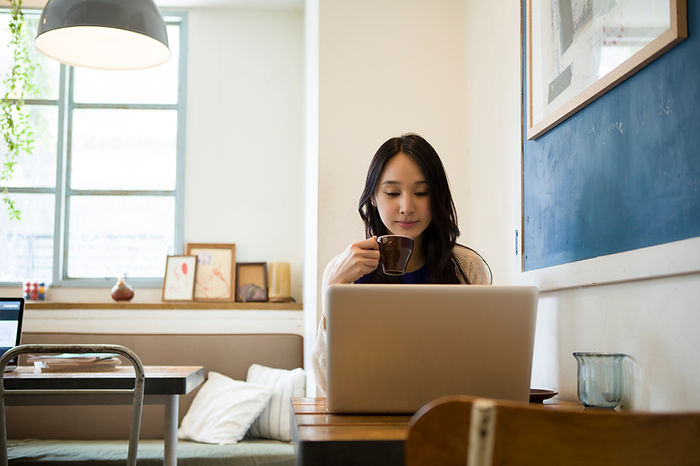 woman working calmly
