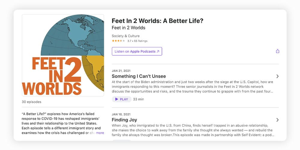 A Better Life? immigrant podcast