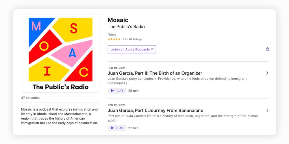 Mosaic immigrant podcast