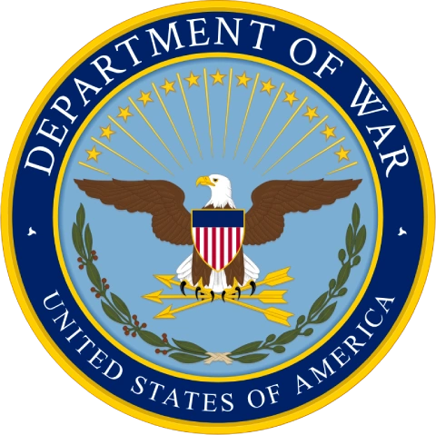 Official seal of the Assistant Secretary of Defense for Industrial Base Policy, featuring a bald eagle holding arrows, surrounded by four red stars and a gold ring with the title text.