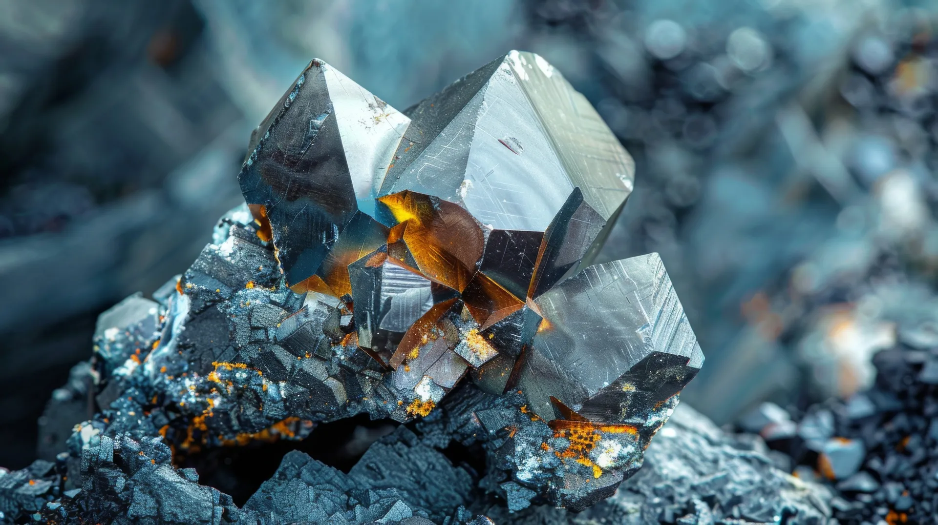 Close-up of high-purity crystalline tungsten ore