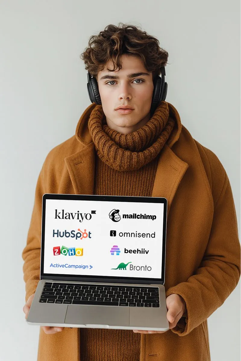 a man holding a laptop