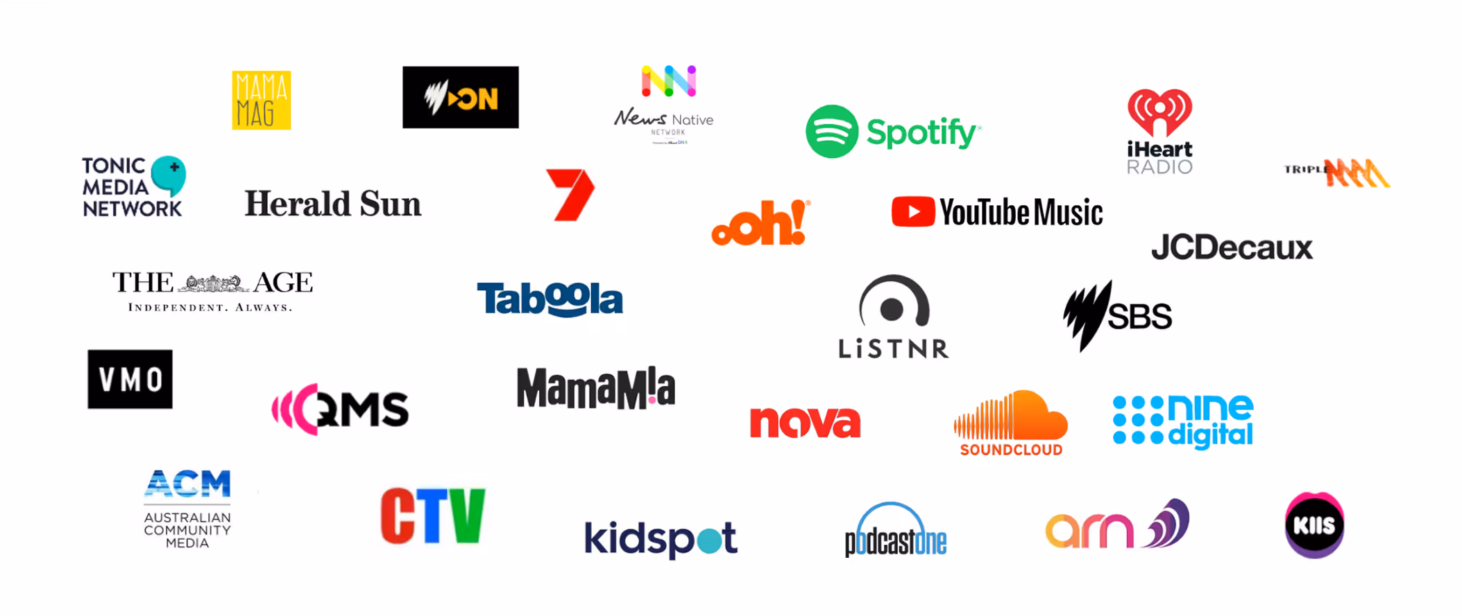 a group of logos on a white background