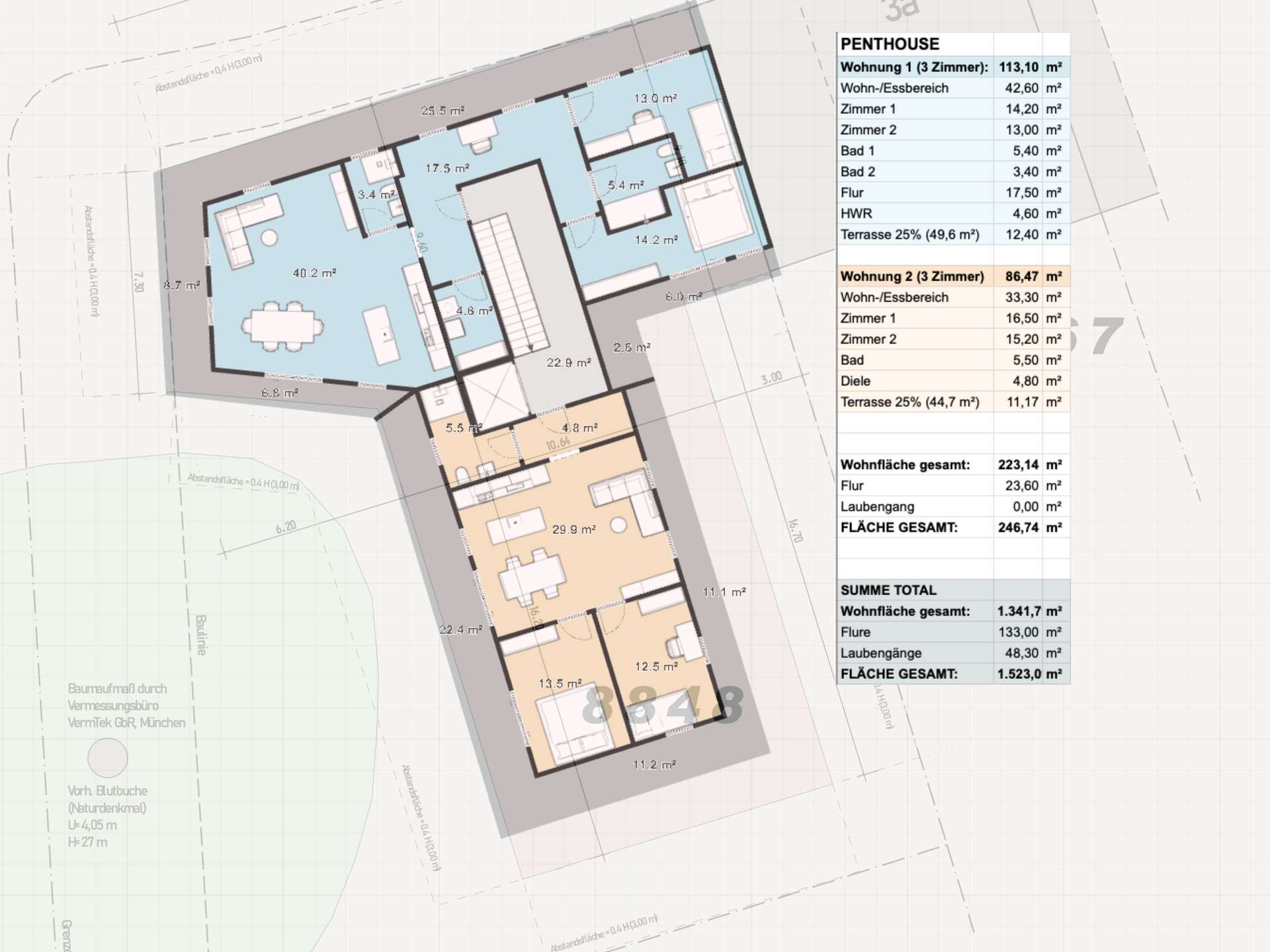 Grundriss Penthouse