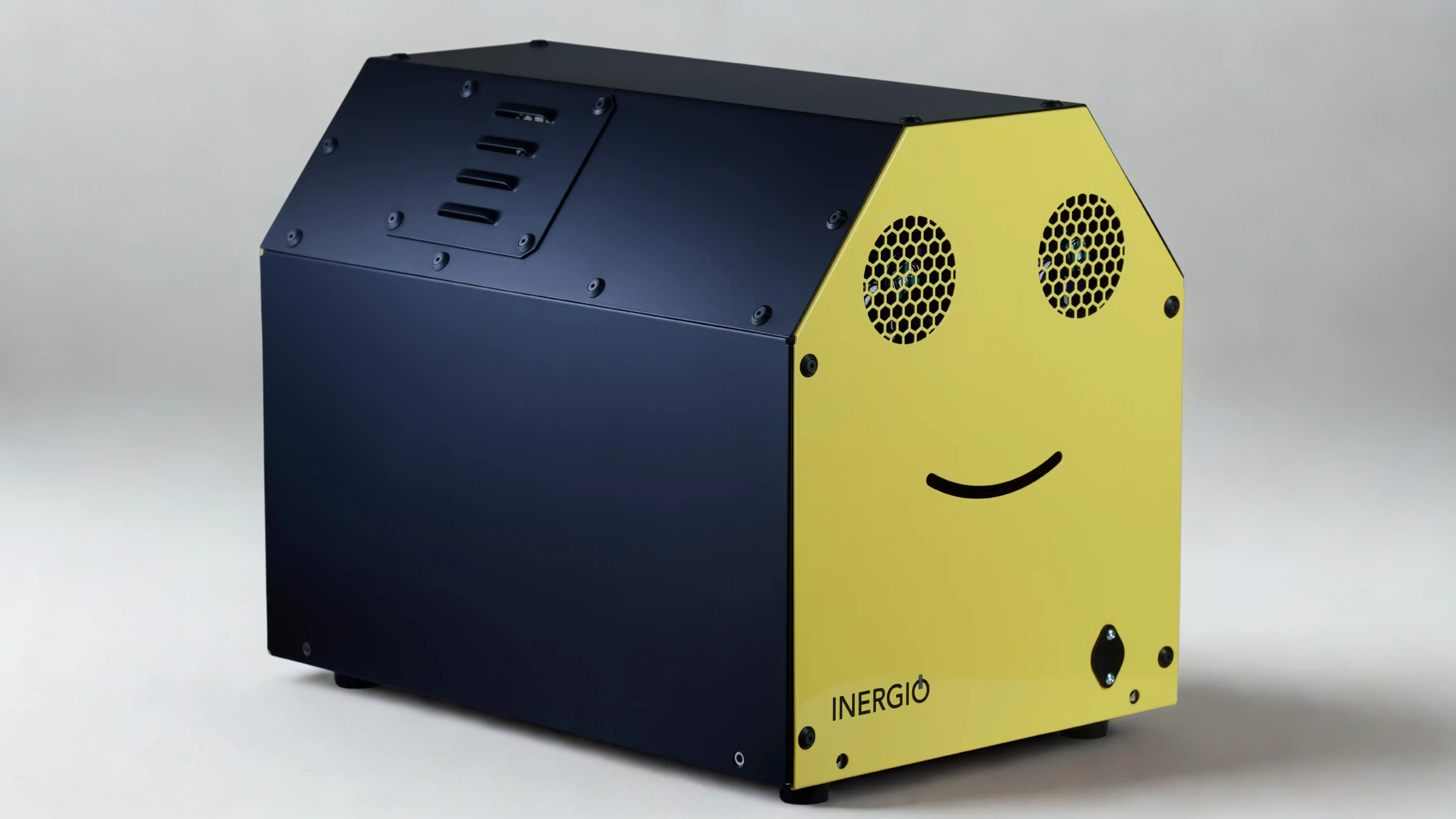 INERGIO Mini fuel cell system shown from the front and left side.