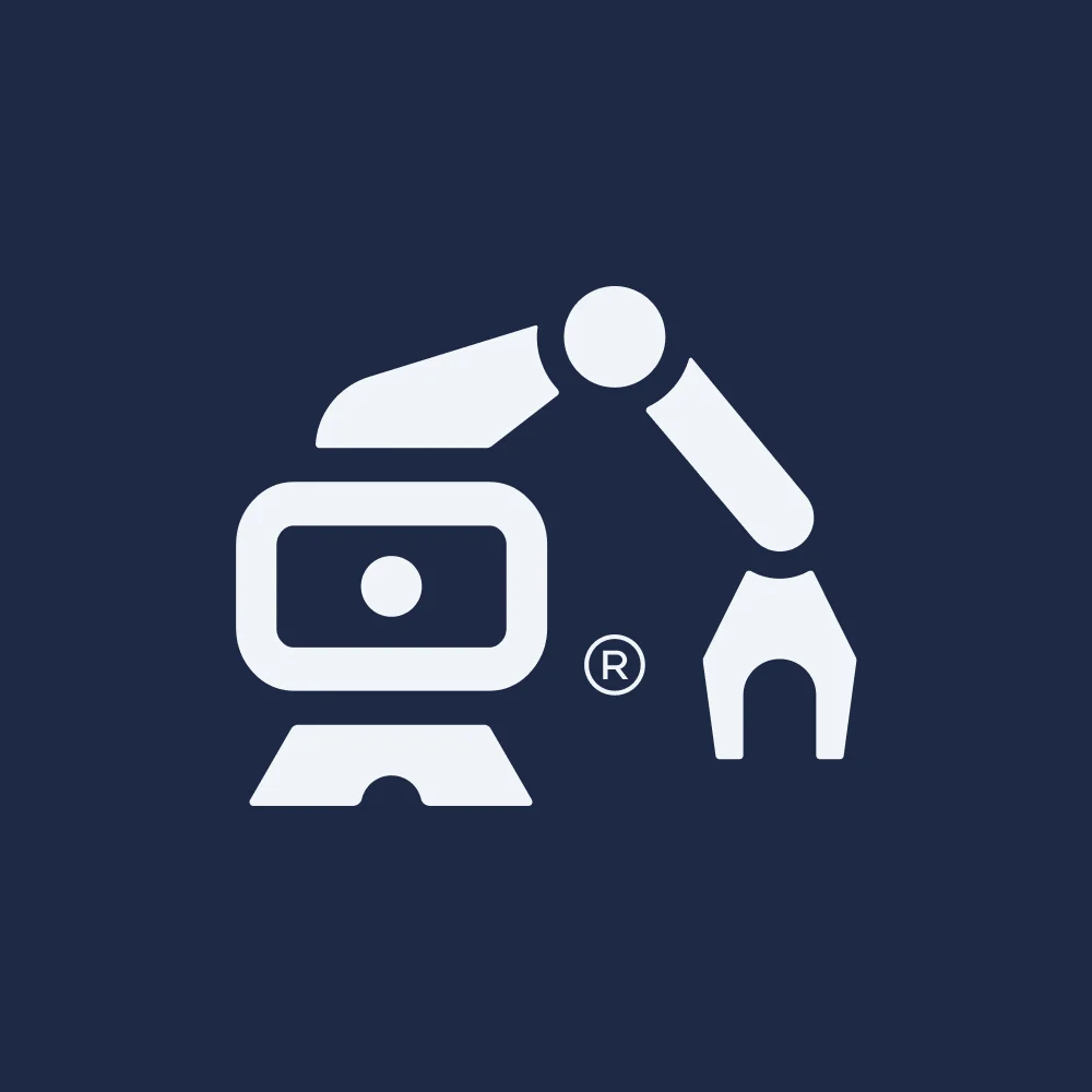Emancro logo — a stylized robotic arm with a screen and gripper.