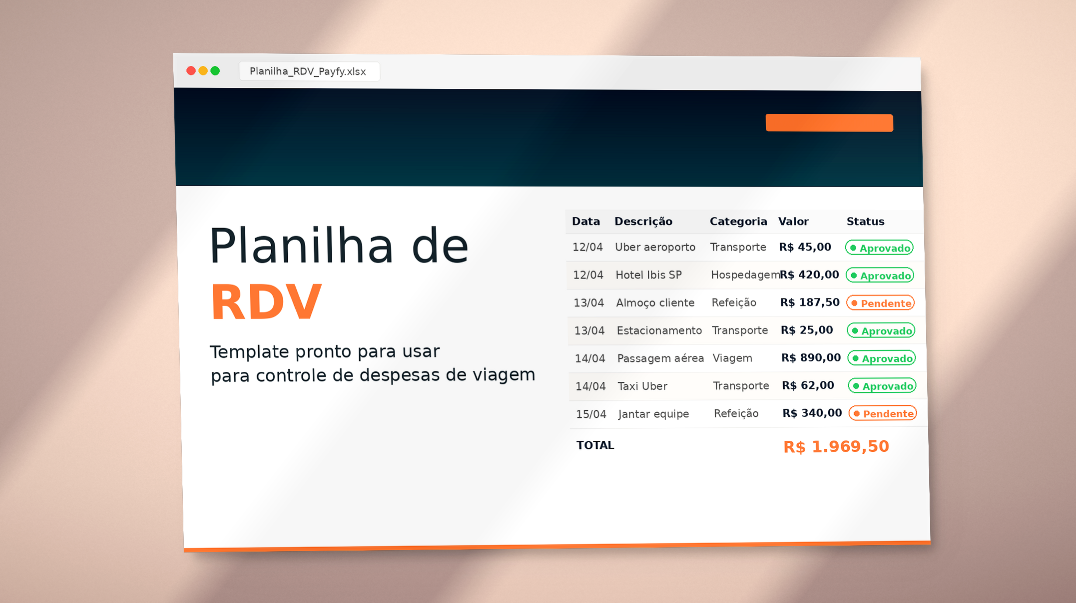 Planilha RDV: Template para Relatório de Despesas de Viagem