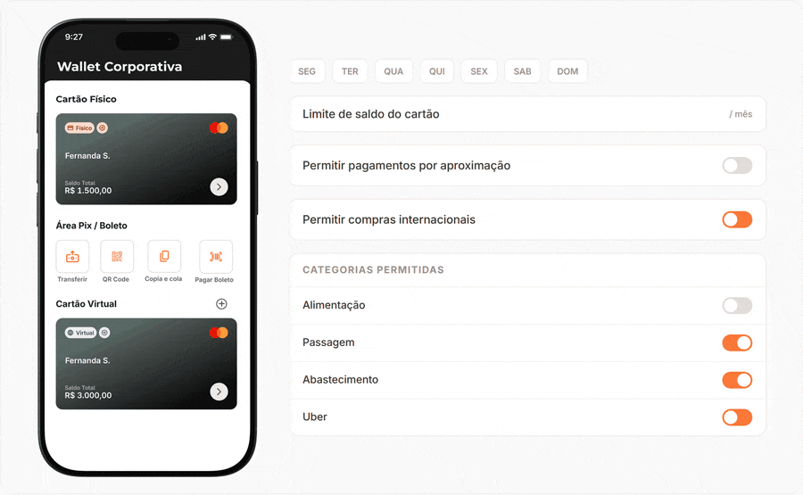 Cartão no APP