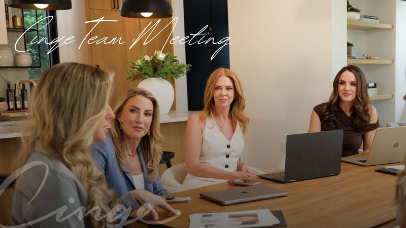 Cinqe Matchmaking Service - Team meeting, Annie Garmendia, Katy Clark, Rachel London, Erica Arrechea.jpg