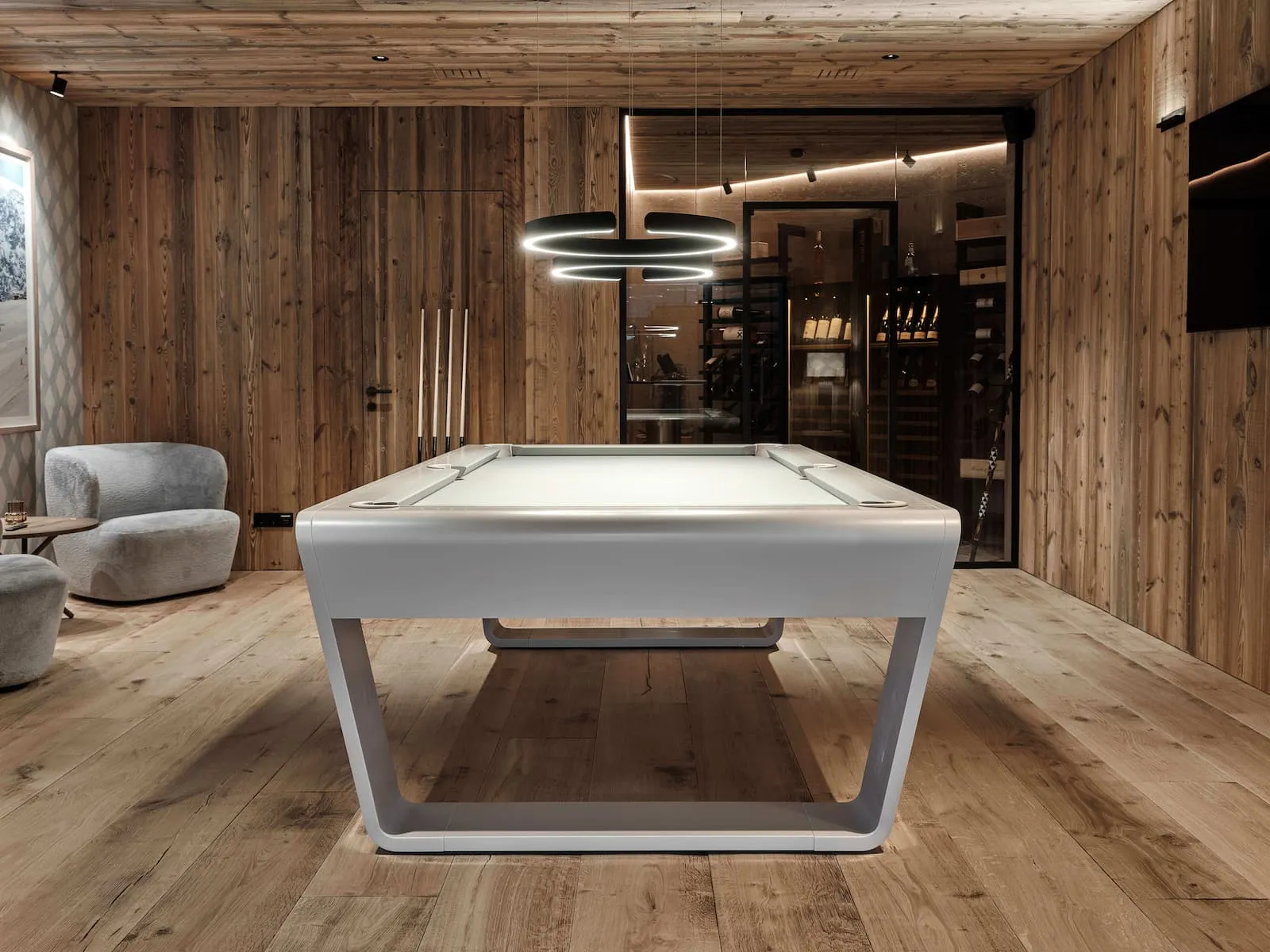 Luxury pool billiard table for modern interior spaces