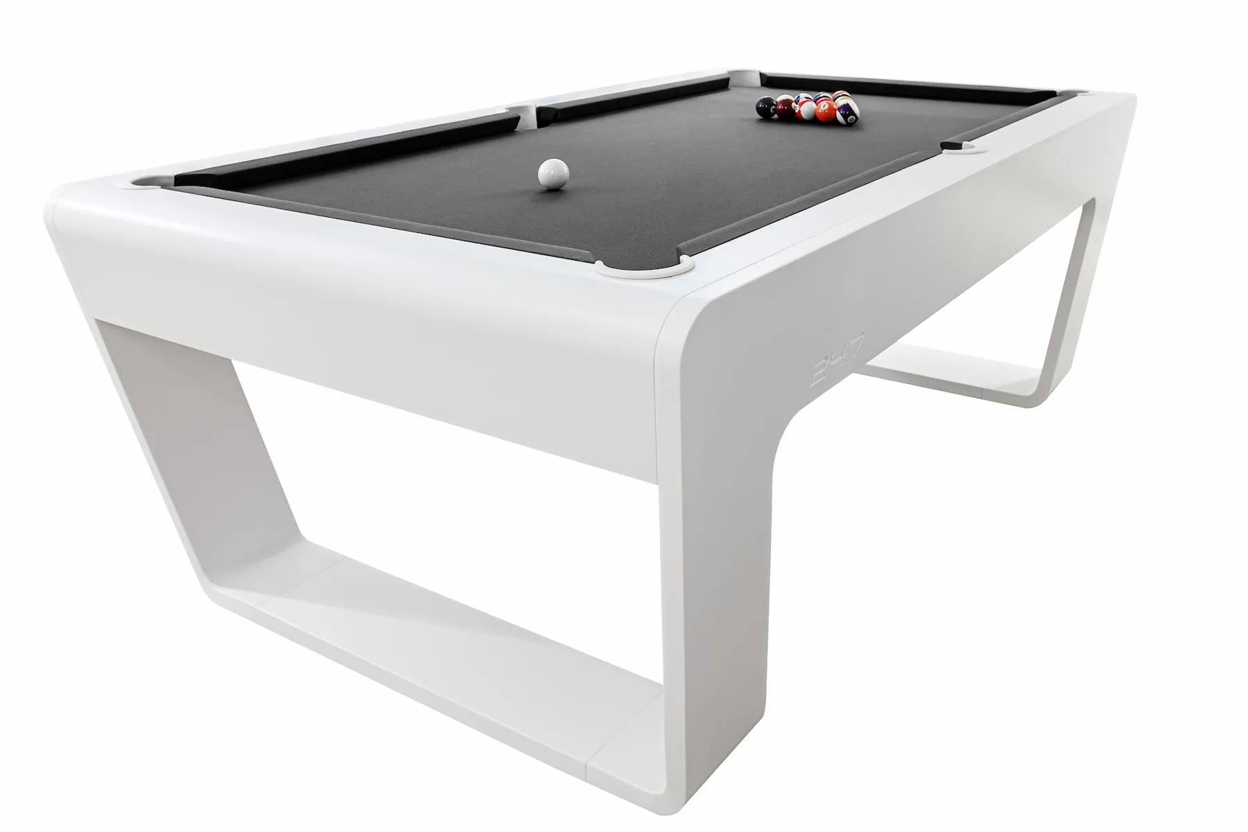Luxury design pool table for modern interiors – minimalist white pool table
