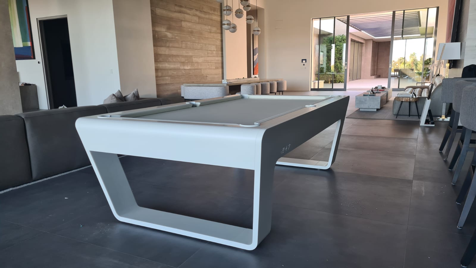 247 Billiards luxury designer pool table white
