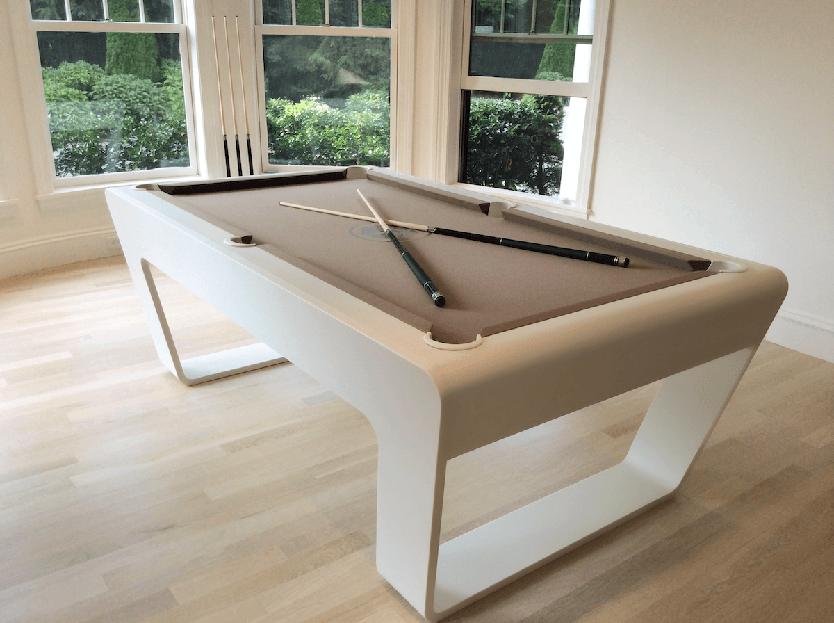 billiard table white with modern contemporary design