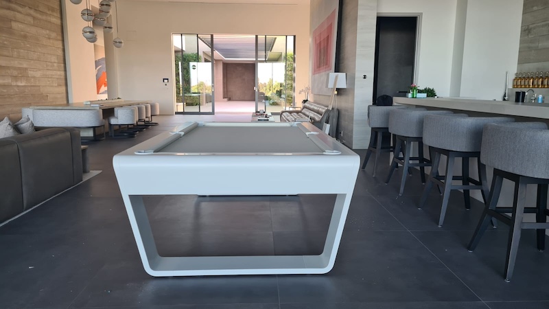 billiard table white with modern contemporary design
