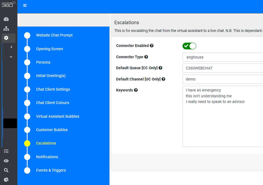 conversational ai assistant - contact centre connector