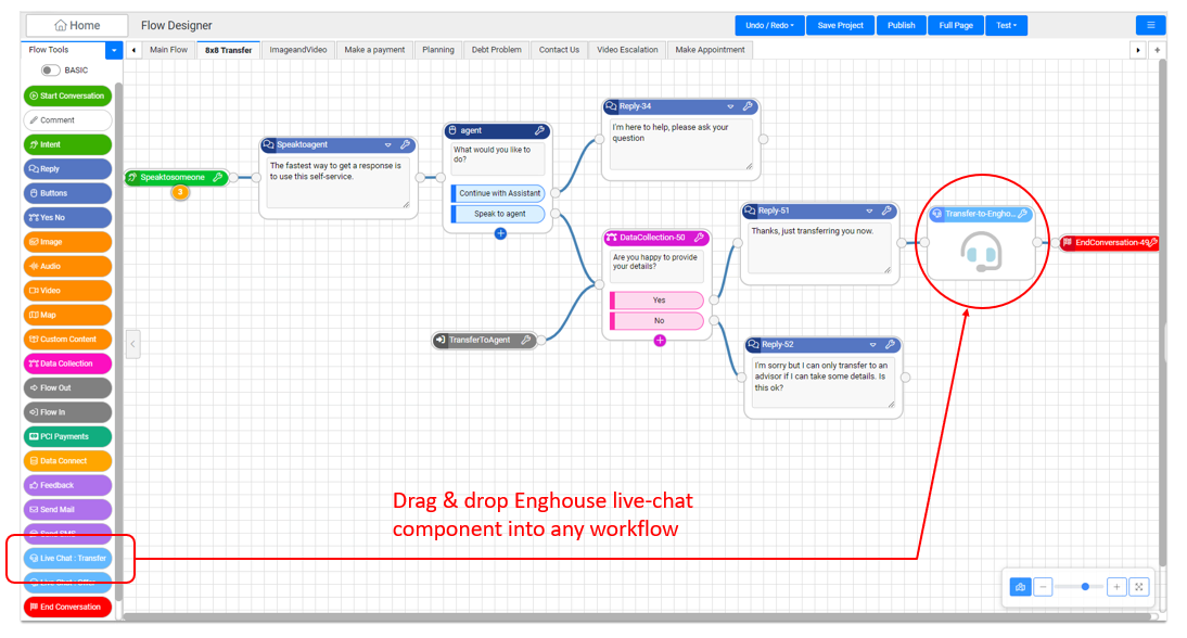 Enghouse flow builder - conversational ai assistant