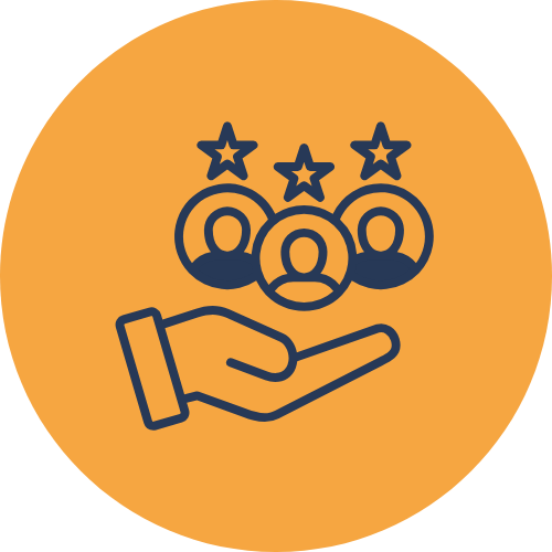 Blue Customer First Icon