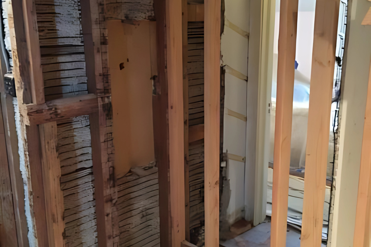 Demolition the shower area to studs