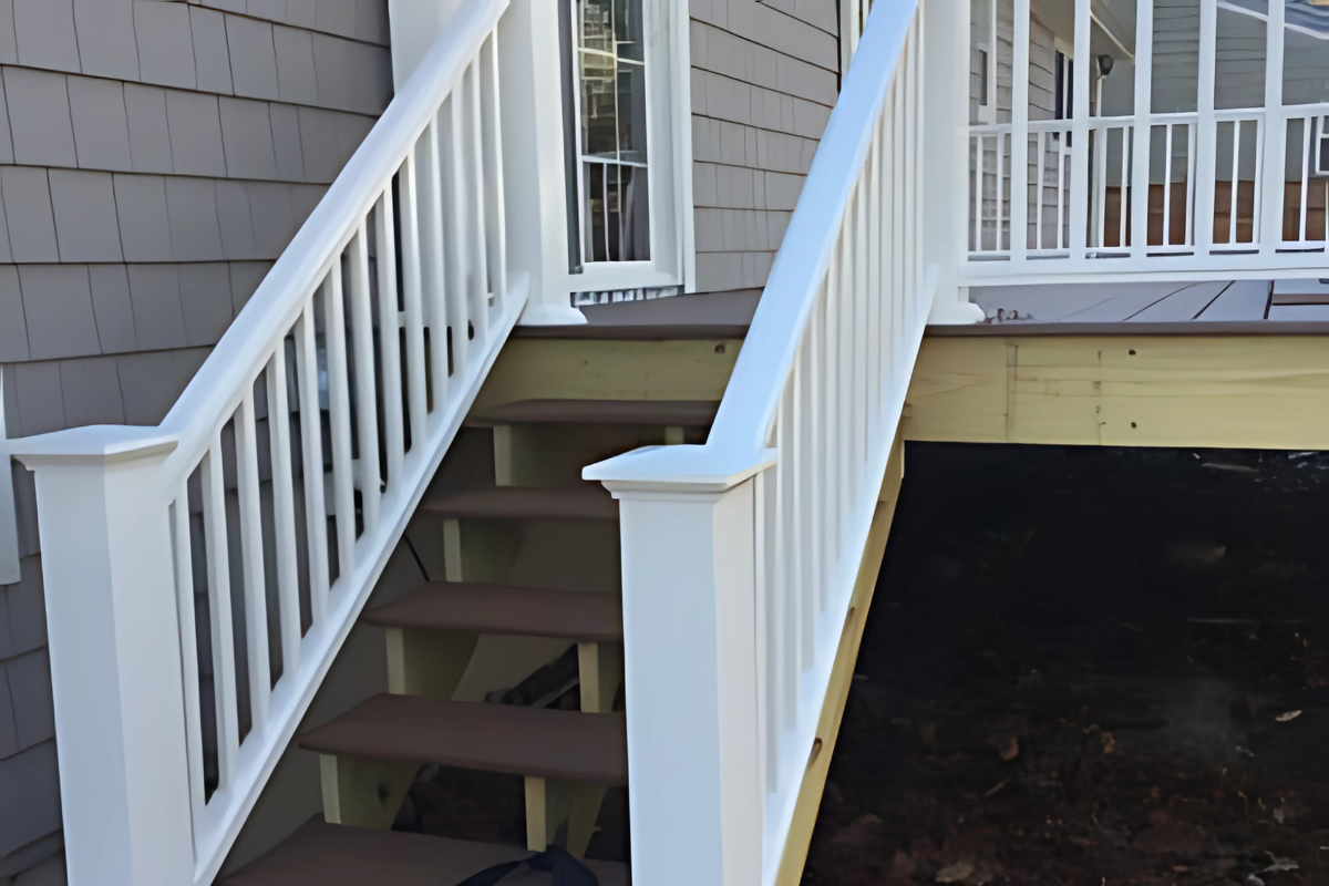 New White Deck Stairs