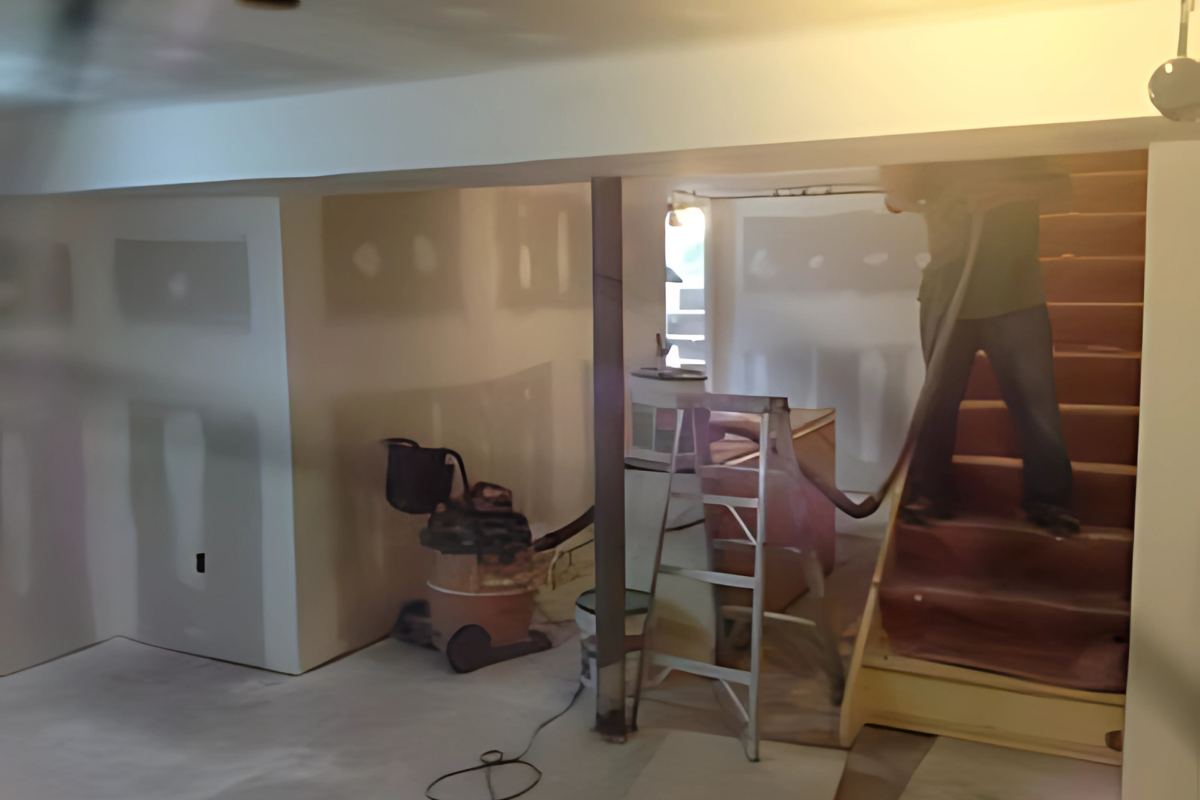 Our Worker Installing Drywall