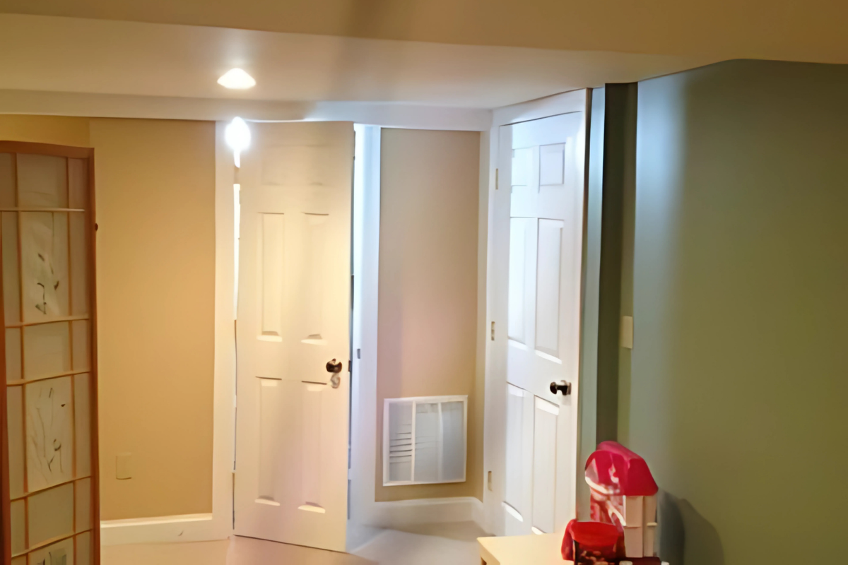 New White Doors in basement remodel