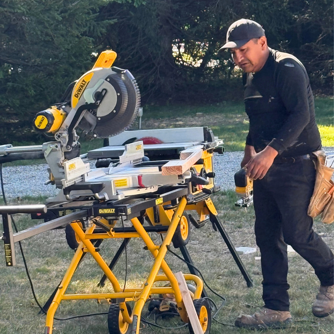 Our working cutting 2by4 on table saw