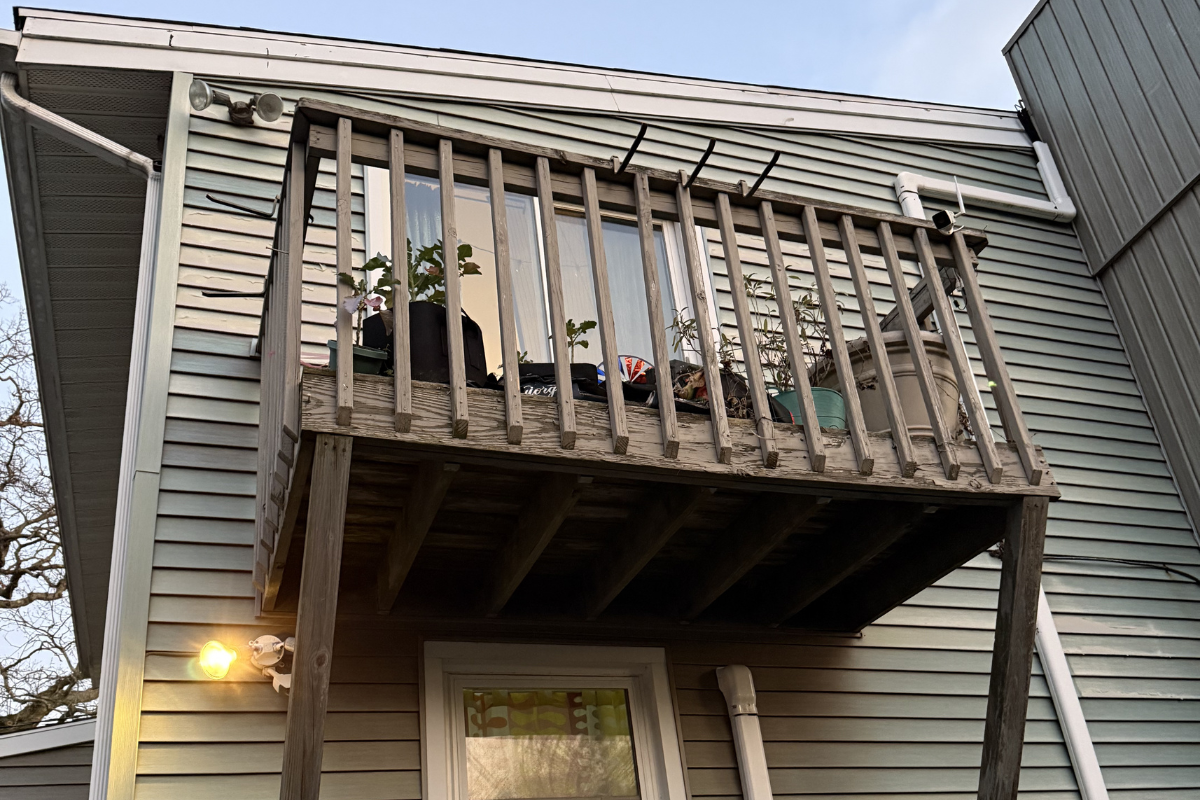 Old rotten wood deck