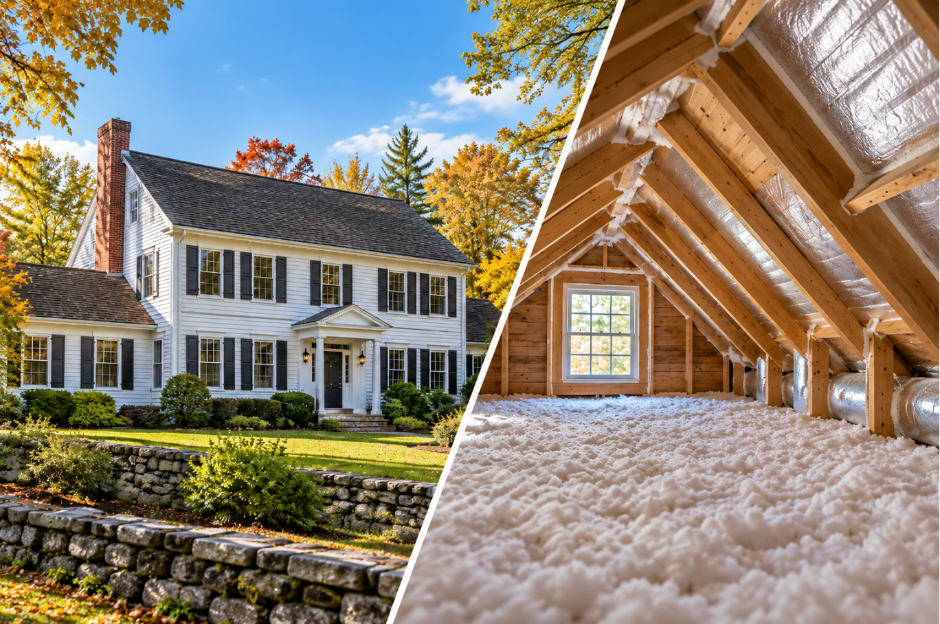 Attic Insulation and Air Sealing for Connecticut Colonials