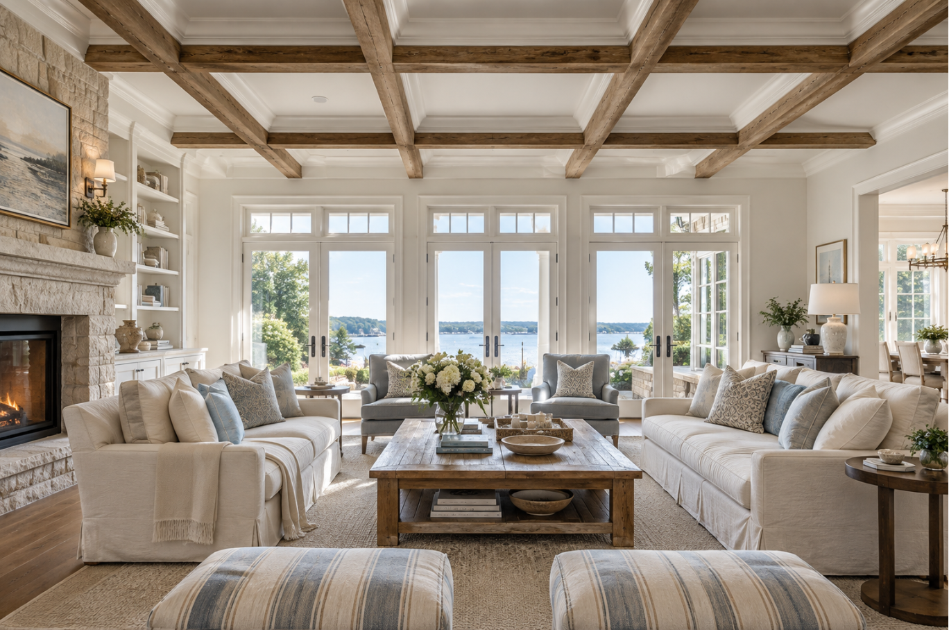 Coffered Ceilings and Exposed Beams: Adding Character to Fairfield County Homes