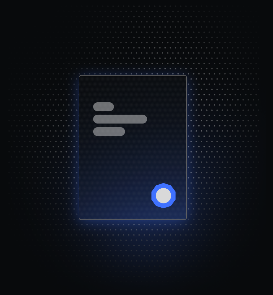 A glowing stamped license agreement.
