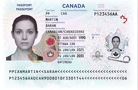 Canadian passport sample used for identity verification