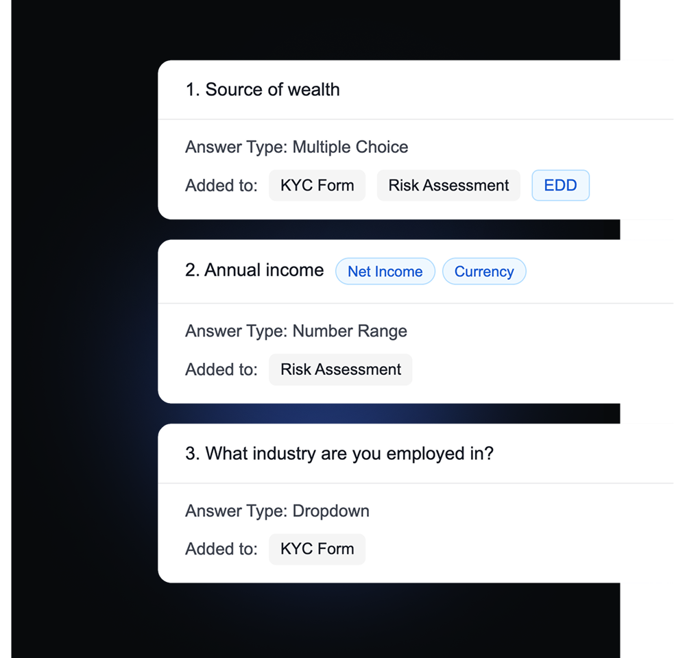 A UI modal illustrating a warning message. "Matches found: We found {x} potential matches for this eneity. View the case before deciding whether to onboard.