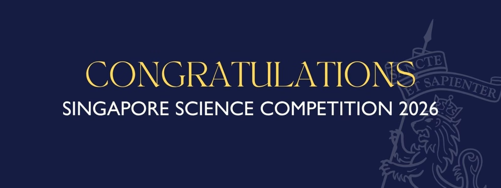Celebrating our young scientists! MCE Singapore Science Competition 2026