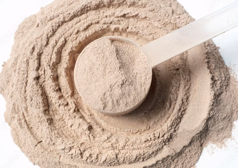 Scoop of casein protein