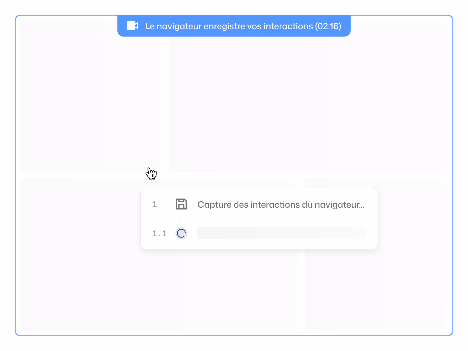 Navigateur capturant l'interaction de l'utilisateur