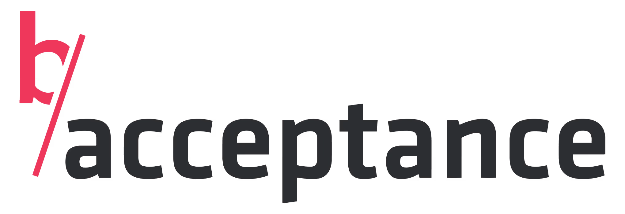 b/ acceptance logo with a stylized lowercase b and a slash, followed by the word 'acceptance'.