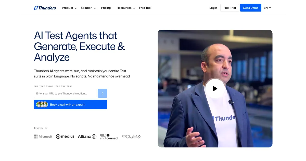 AI Test Automation Tool for all Teams | Thunders