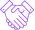 Four purple hexagons arranged diagonally enclosing light purple star shapes on dark background.