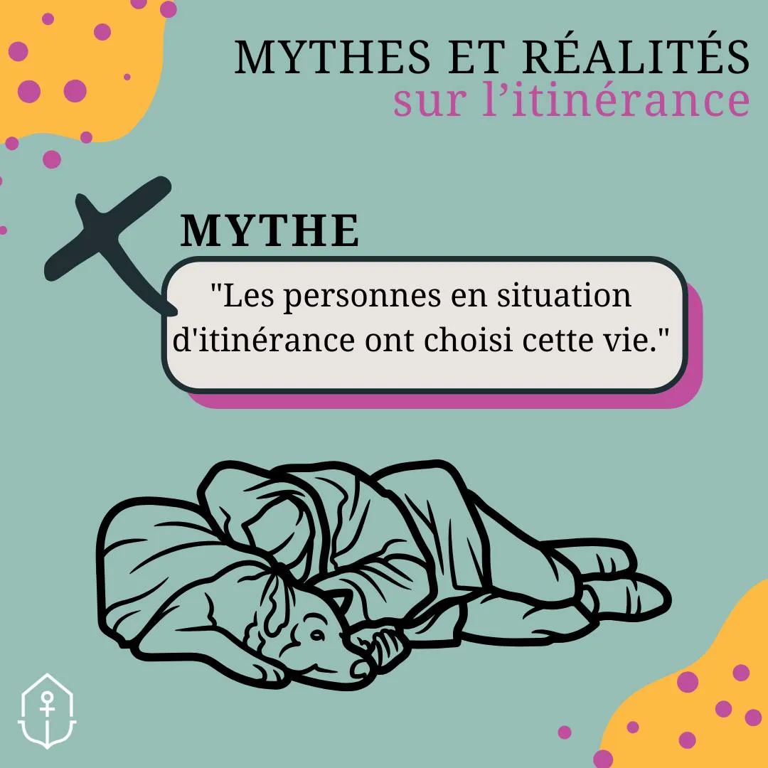 mythe - les personnes en situation d'itinérance ont choisi cette vie
