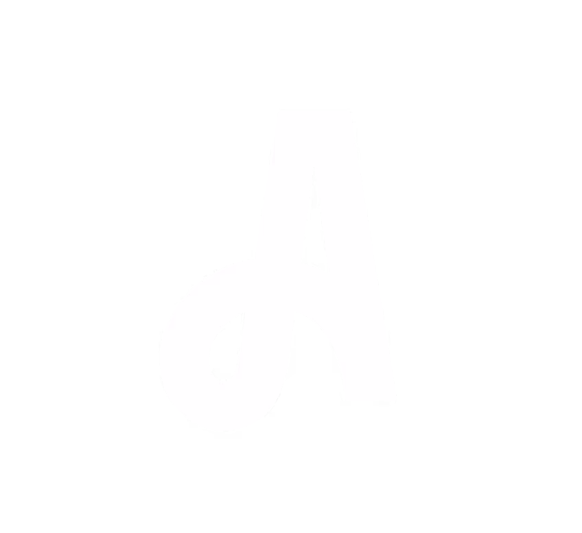 Stylized white letter "A" on a black background, representing modern branding design.
