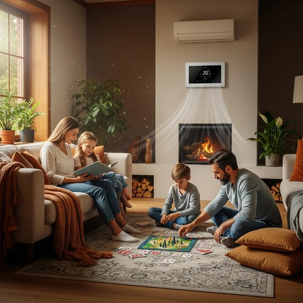 Family enjoying comfort in a home with energy-efficient HVAC system