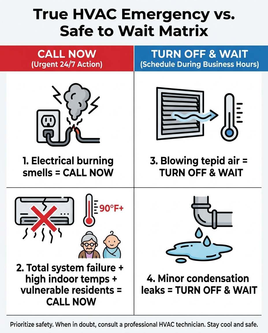 True HVAC Emergency vs. Safe to Wait Matrix